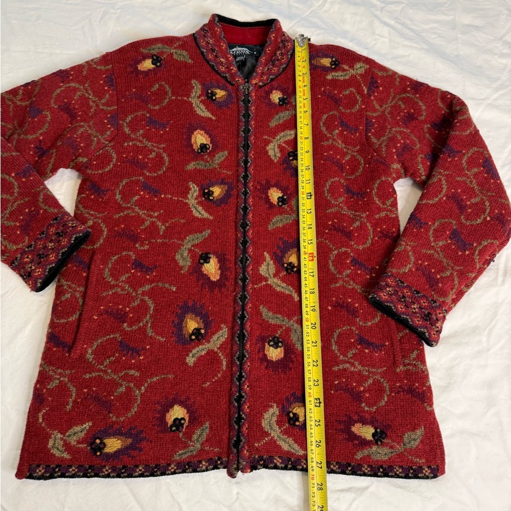 Icelandic Design Atlantia 2004 European Art Knit Wool Jacket M Lined - Picture 11 of 14